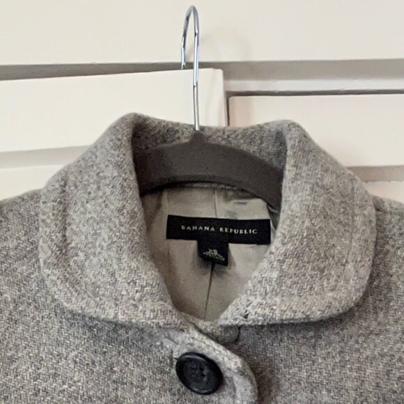 Banana Republic grey wool-blend peacoat military inspired XS - Picture 4 of 6
